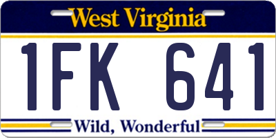 WV license plate 1FK641