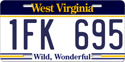 WV license plate 1FK695