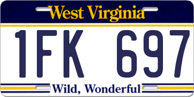 WV license plate 1FK697