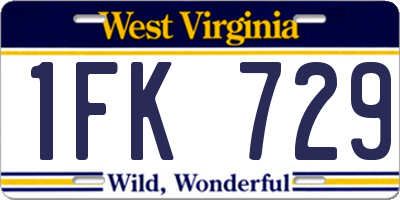 WV license plate 1FK729