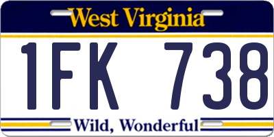 WV license plate 1FK738