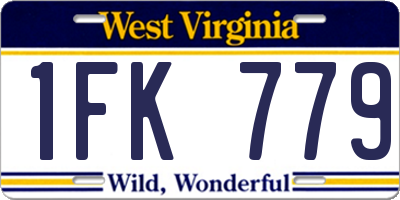 WV license plate 1FK779