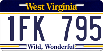 WV license plate 1FK795