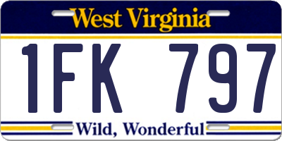 WV license plate 1FK797