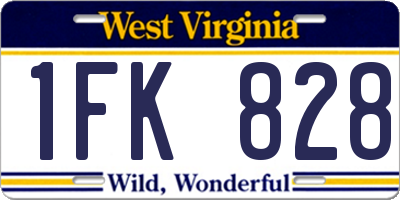 WV license plate 1FK828