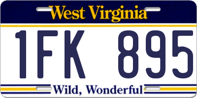 WV license plate 1FK895