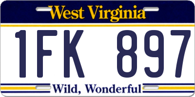 WV license plate 1FK897