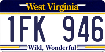 WV license plate 1FK946
