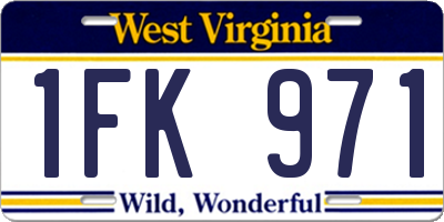 WV license plate 1FK971
