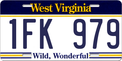 WV license plate 1FK979