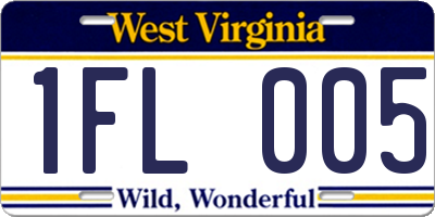WV license plate 1FL005