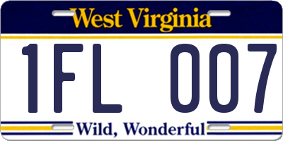 WV license plate 1FL007