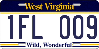WV license plate 1FL009