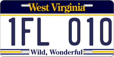 WV license plate 1FL010