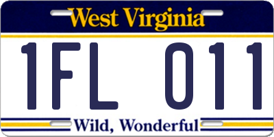 WV license plate 1FL011