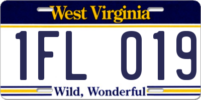 WV license plate 1FL019