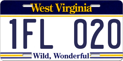 WV license plate 1FL020