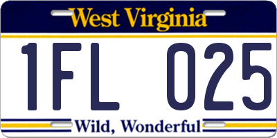 WV license plate 1FL025