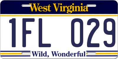 WV license plate 1FL029