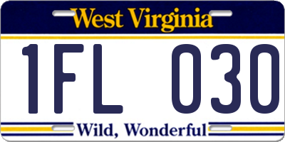 WV license plate 1FL030