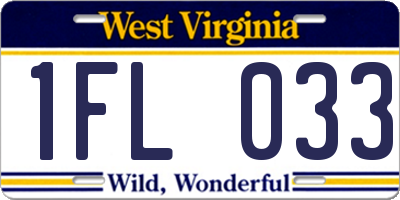 WV license plate 1FL033