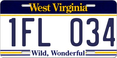 WV license plate 1FL034