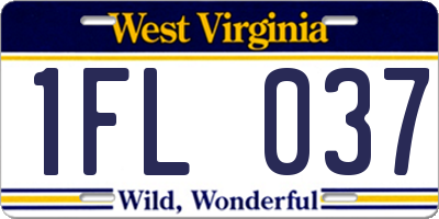 WV license plate 1FL037