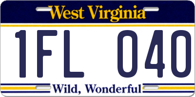 WV license plate 1FL040