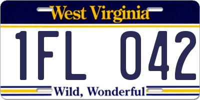 WV license plate 1FL042