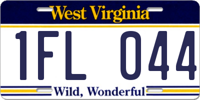 WV license plate 1FL044