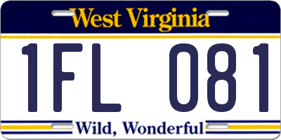 WV license plate 1FL081