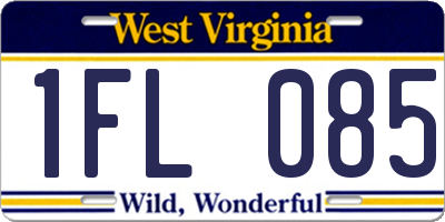 WV license plate 1FL085