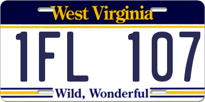WV license plate 1FL107
