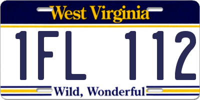 WV license plate 1FL112