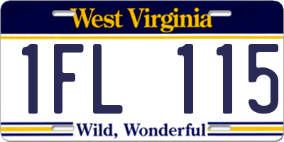 WV license plate 1FL115