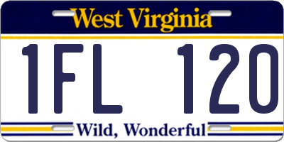 WV license plate 1FL120
