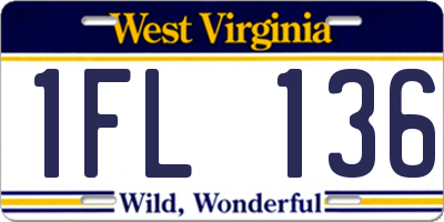 WV license plate 1FL136