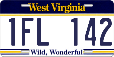 WV license plate 1FL142