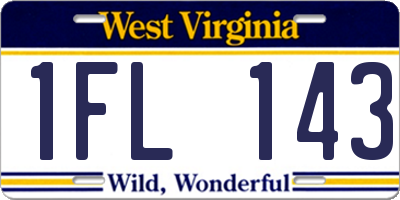 WV license plate 1FL143