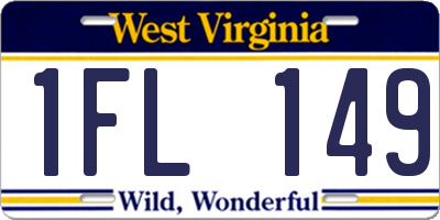 WV license plate 1FL149