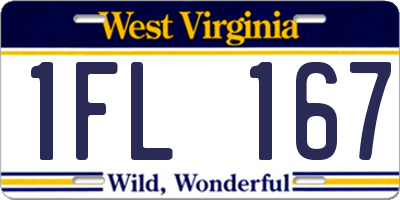 WV license plate 1FL167