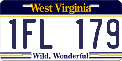 WV license plate 1FL179
