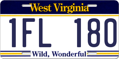 WV license plate 1FL180