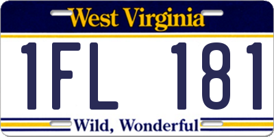 WV license plate 1FL181