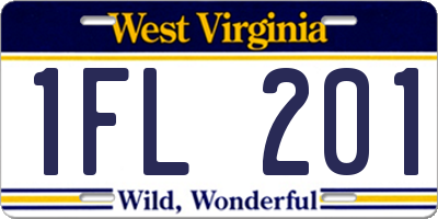 WV license plate 1FL201