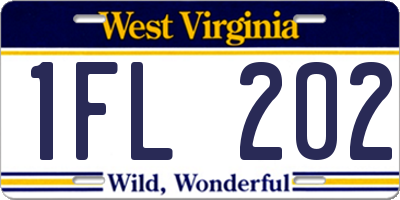 WV license plate 1FL202
