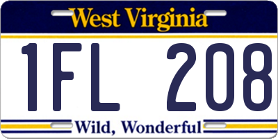 WV license plate 1FL208