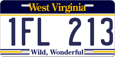WV license plate 1FL213