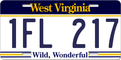 WV license plate 1FL217