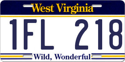 WV license plate 1FL218